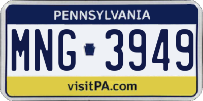 PA license plate MNG3949