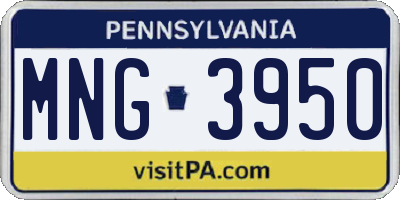 PA license plate MNG3950