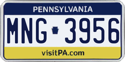 PA license plate MNG3956