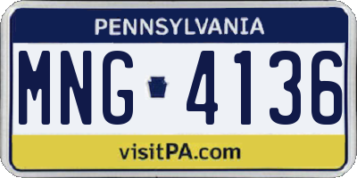 PA license plate MNG4136