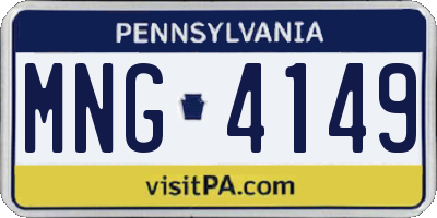 PA license plate MNG4149