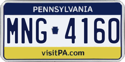 PA license plate MNG4160