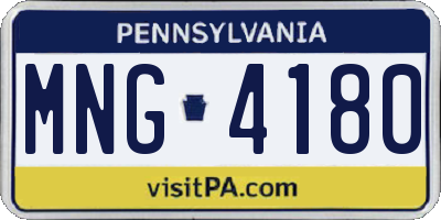 PA license plate MNG4180