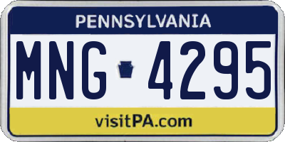 PA license plate MNG4295