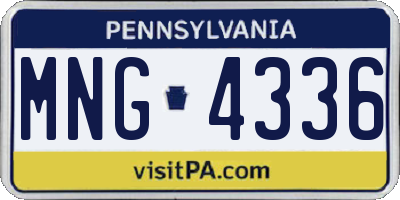 PA license plate MNG4336