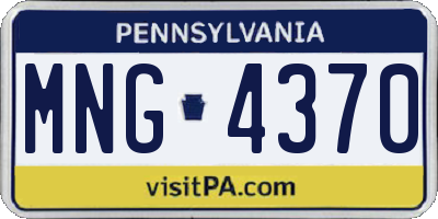 PA license plate MNG4370