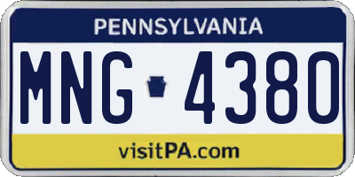 PA license plate MNG4380