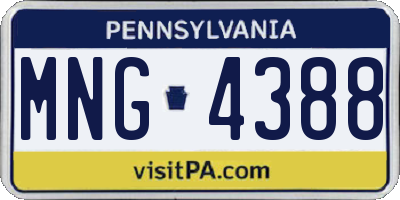 PA license plate MNG4388