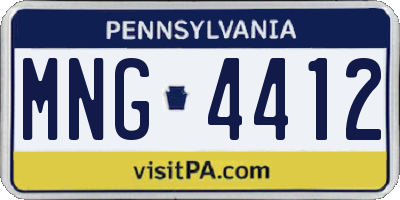 PA license plate MNG4412