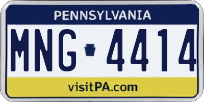 PA license plate MNG4414