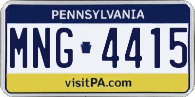 PA license plate MNG4415