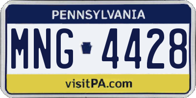 PA license plate MNG4428