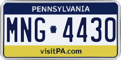PA license plate MNG4430