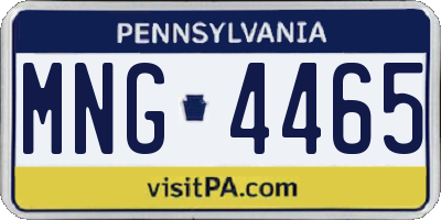 PA license plate MNG4465