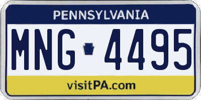 PA license plate MNG4495