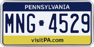 PA license plate MNG4529