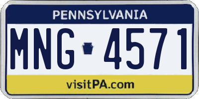 PA license plate MNG4571