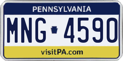 PA license plate MNG4590