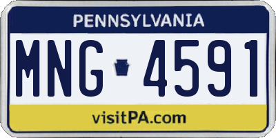 PA license plate MNG4591