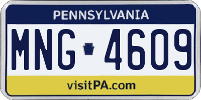 PA license plate MNG4609