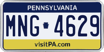 PA license plate MNG4629