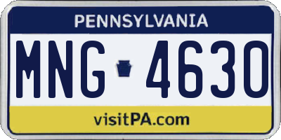 PA license plate MNG4630