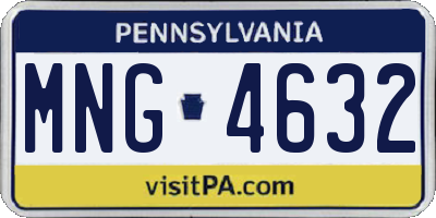 PA license plate MNG4632