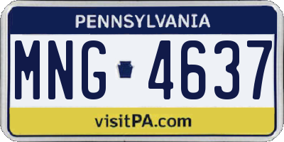 PA license plate MNG4637