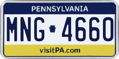 PA license plate MNG4660