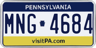 PA license plate MNG4684