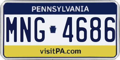 PA license plate MNG4686
