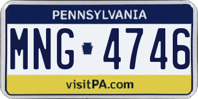 PA license plate MNG4746