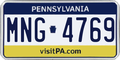 PA license plate MNG4769