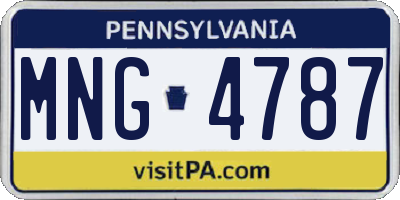 PA license plate MNG4787
