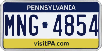 PA license plate MNG4854