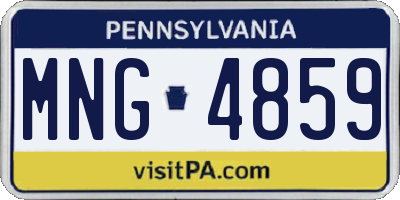 PA license plate MNG4859