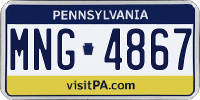 PA license plate MNG4867