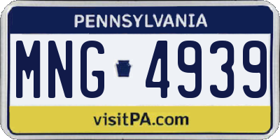 PA license plate MNG4939