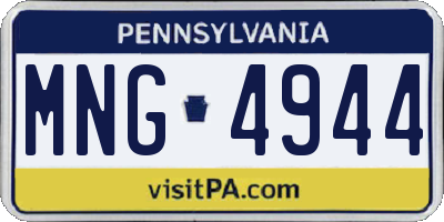 PA license plate MNG4944