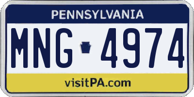 PA license plate MNG4974