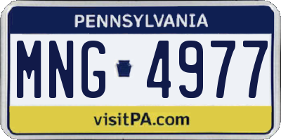 PA license plate MNG4977