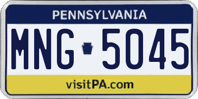 PA license plate MNG5045