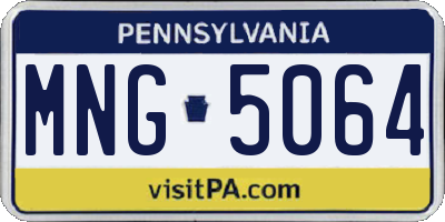 PA license plate MNG5064
