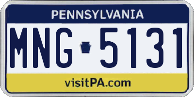 PA license plate MNG5131