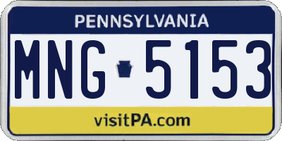 PA license plate MNG5153