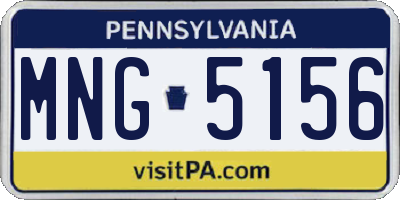 PA license plate MNG5156