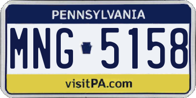 PA license plate MNG5158
