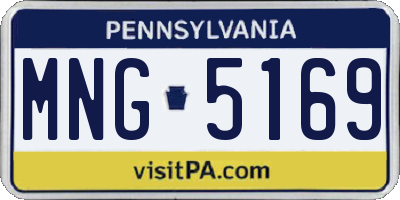 PA license plate MNG5169