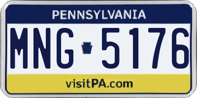 PA license plate MNG5176