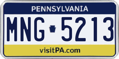 PA license plate MNG5213
